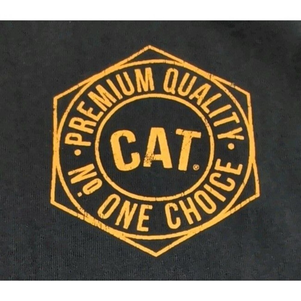 Caterpillar CAT Trademark Double Sided Long Sleeve Black TShirt Adult Size XL - Picture 3 of 8